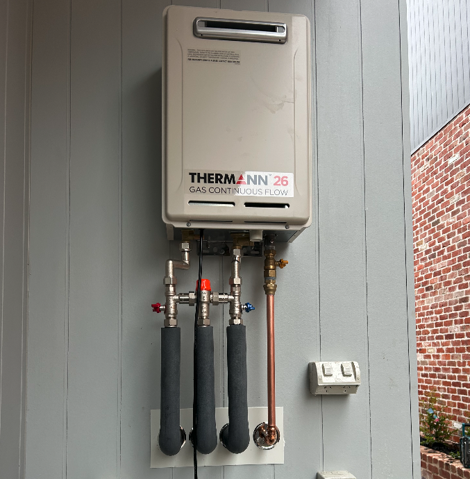 hot water unit setup