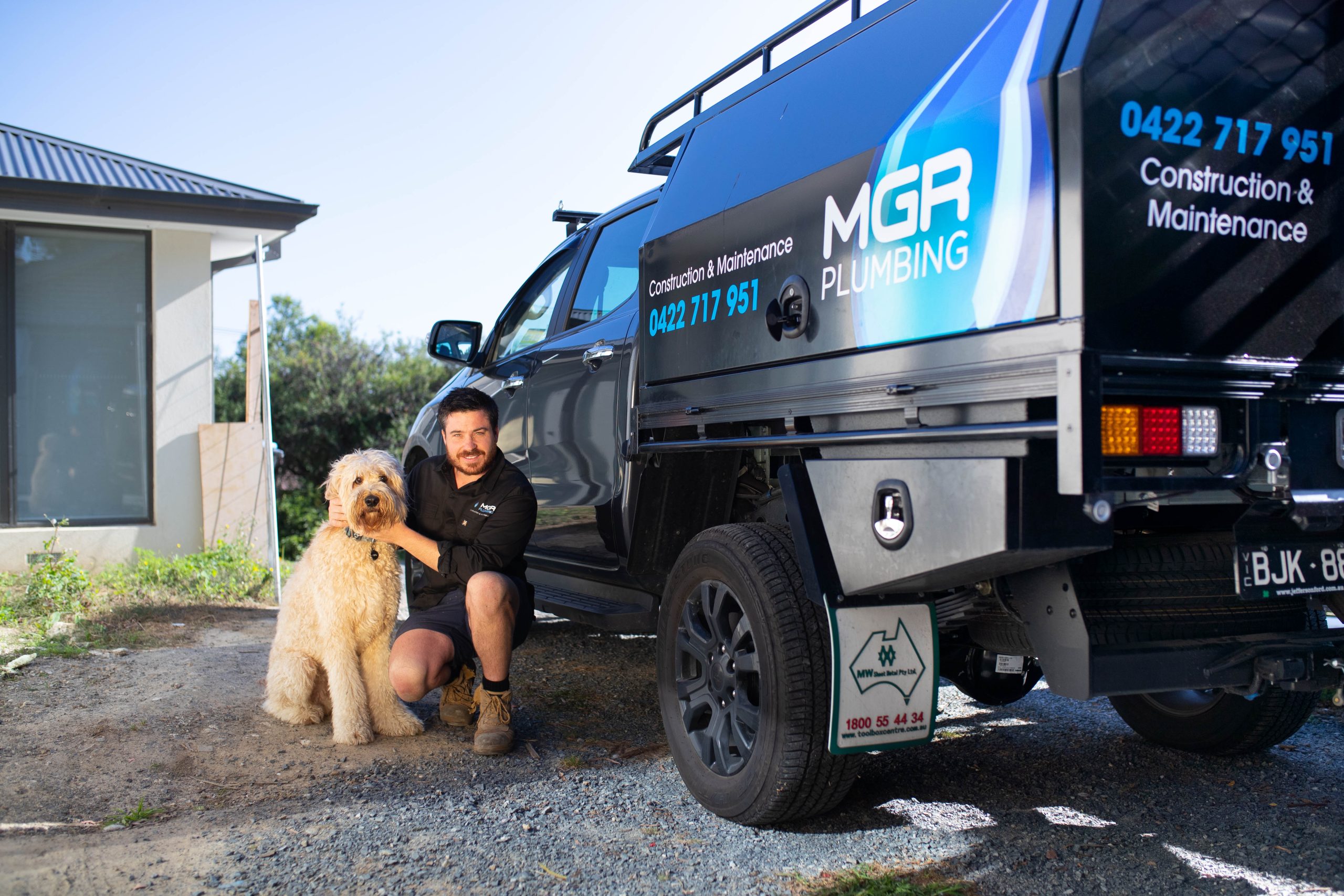 image of michael and his pet dog